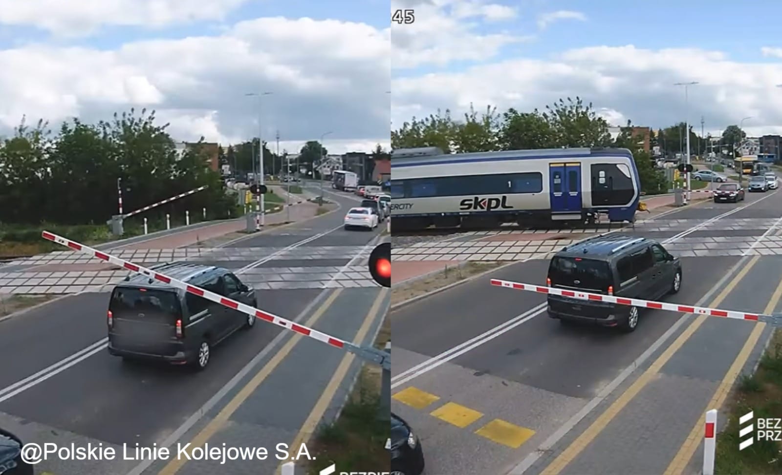 Kolejne auto uwięzione między rogatkami. Kierowca wjeżdża mimo korka za przejazdem Zdjęcie wpisu
