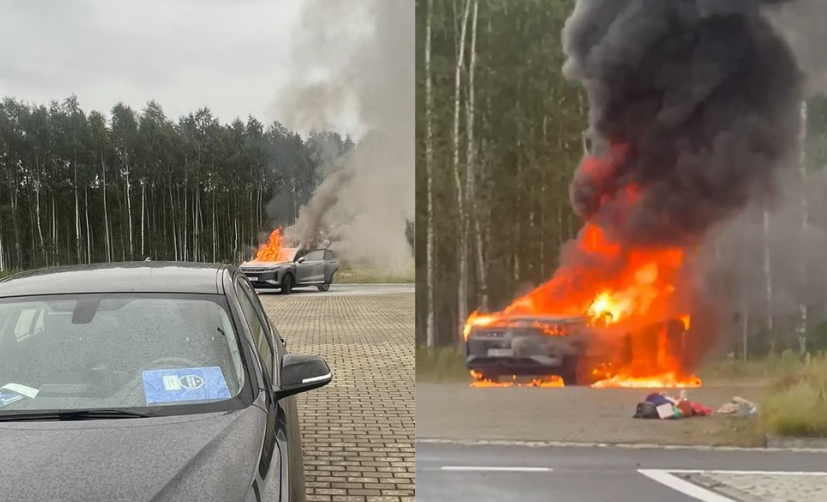 Omoda stanęła w ogniu podczas kontroli drogowej. Policjanci ewakuowali rodzinę z dzieckiem. Jest nagranie Zdjęcie wpisu