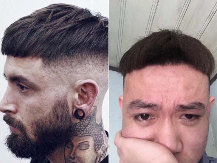 Fryzjer powiedział mi że wie w tej fryzurze będę wyglądał jak ten po lewej