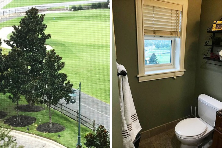 Apartament miał w opisie" "widok na piękne pole golfowe"