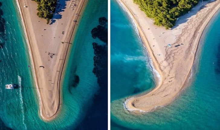 Wyspa Zlatni Rat po sztormie