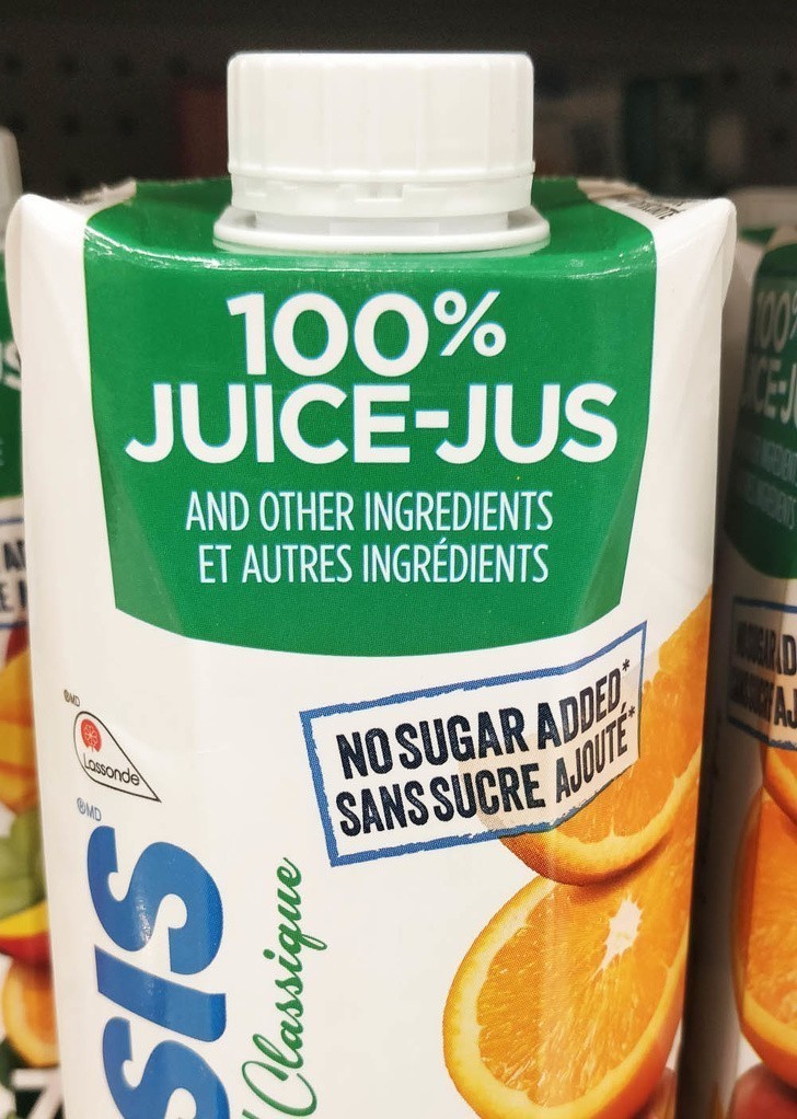 100% soku ale również inne składniki
