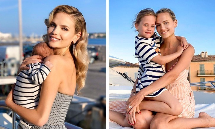 2. Natasha Poly z synem i córką