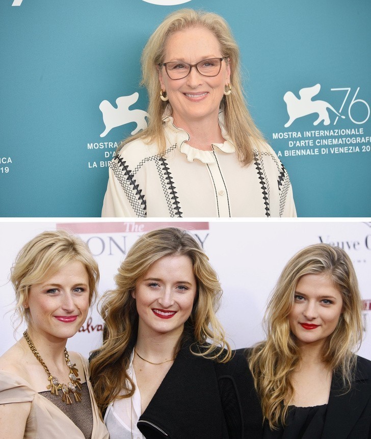 8. Meryl Streep i jej córki: Mamie, Grace, i Louisa Gummer