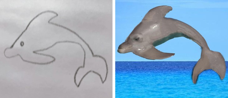 "Moje dziecko twierdzi, że mój rysunek nie przypomina delfina. Pomóżcie mi udowodnić, że się myli."