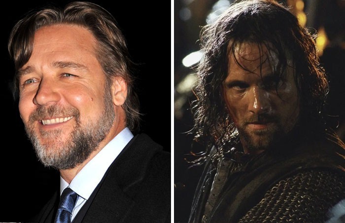 10. Russel Crowe vs Viggo Mortensen - Aragorn, trylogia "Władca pierścieni"