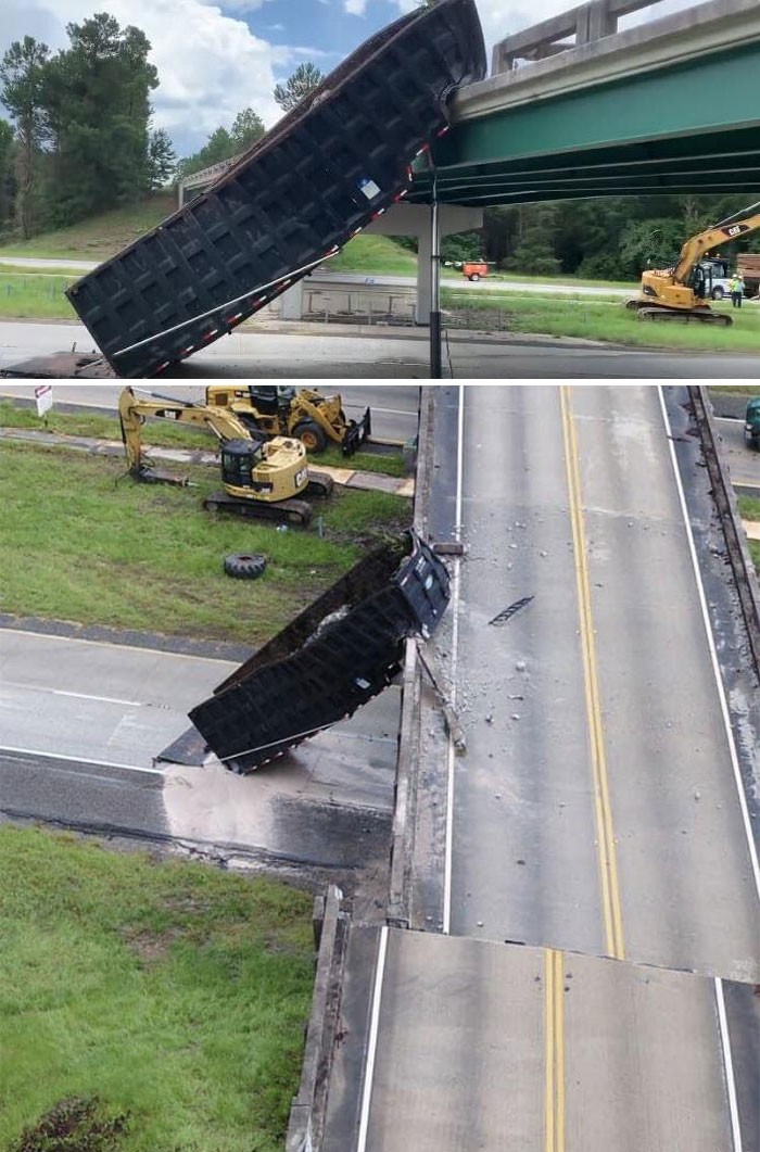 "Ten wypadek przesunął most o prawie dwa metry."
