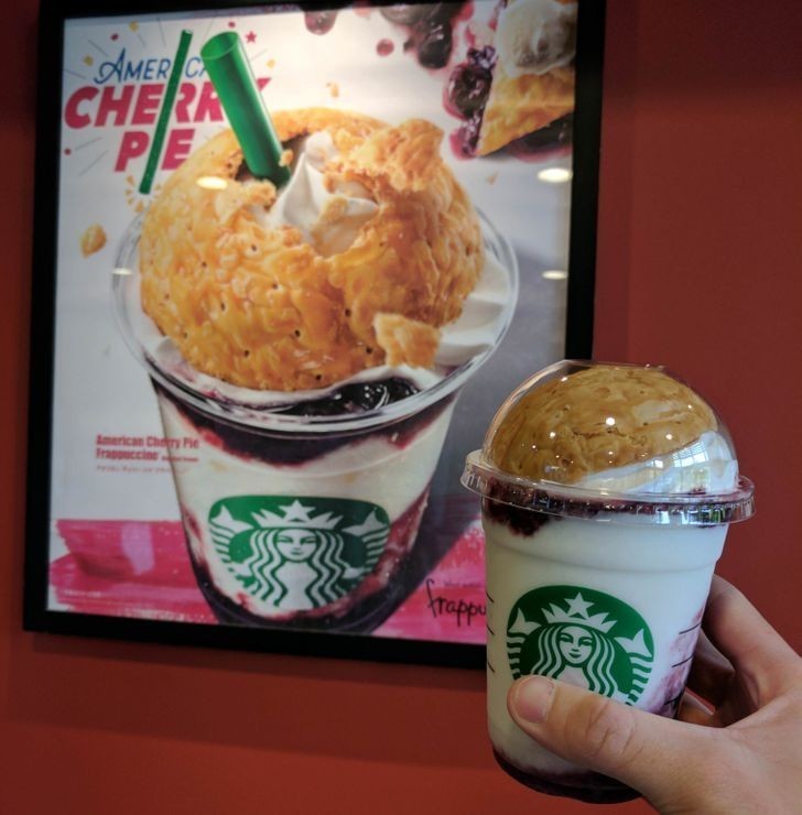 4. "Amerykańskie frappuccino o smaku placka wiśniowego w Japonii"