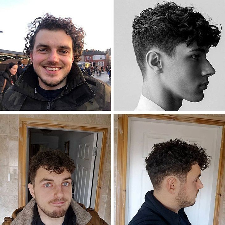 "Przed i po, włączając zdjęcie, które pokazałem fryzjerce."