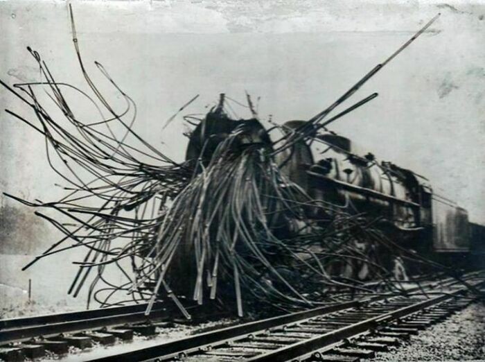 Pociąg zniszczony w wyniku eksplozji bojlera
