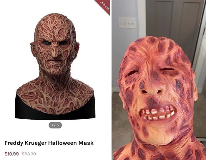 "Zamówiłem maskę Freddiego na Halloween, ale chyba przysłali mi jego kuzyna, Eddiego."