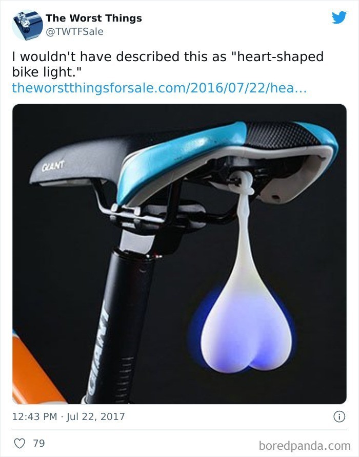 "Nie opisałbym tego jako 'światło rowerowe w kształcie serca'."