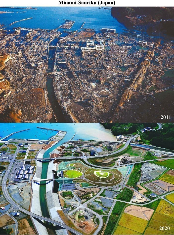 Minami-Sanriku, Japonia, 2011 vs 2020