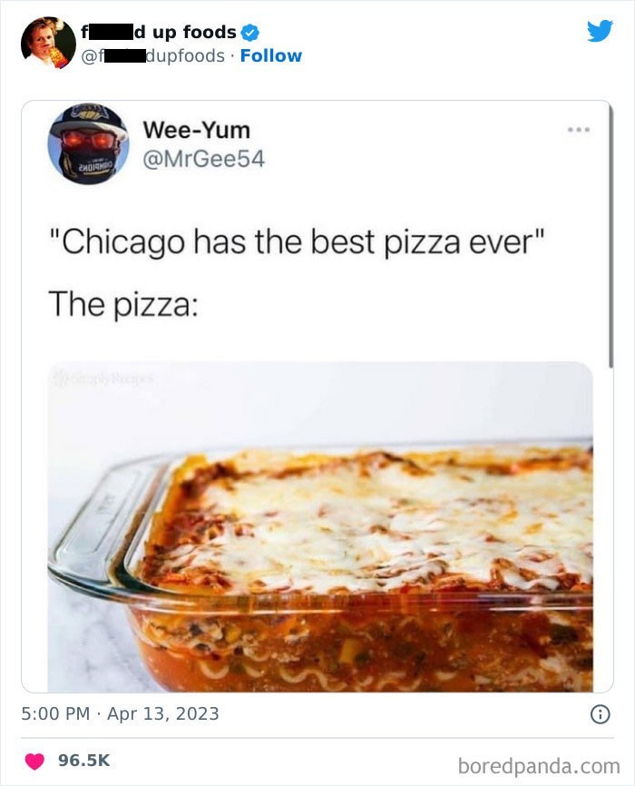 "Chicago ma najlepszą pizzę na świecie" Pizza: