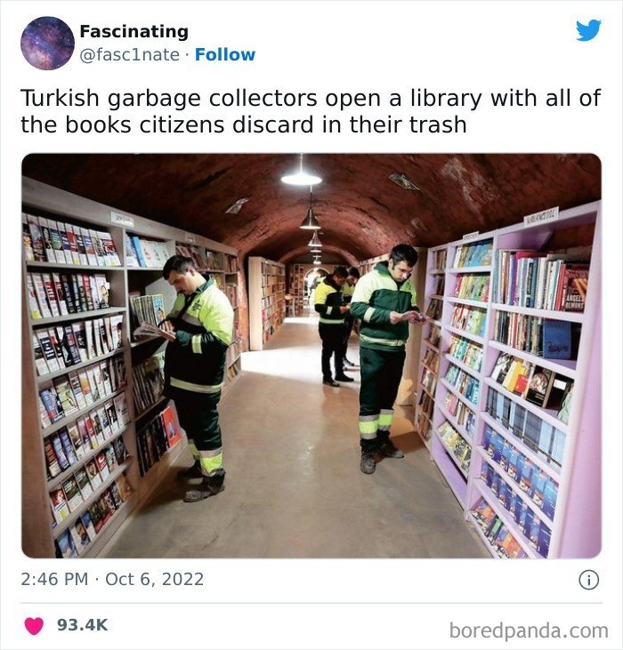 "Tureccy śmieciarze otworzyli bibliotekę z książkami wyrzucanymi przez mieszkańców do śmieci."