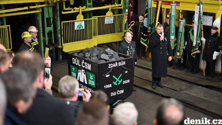 Uroczyste wywiezienie ostatniego wózka węgla kamiennego z kopalni ČSM-Sever, 4 lutego 2026 r., Stonava
