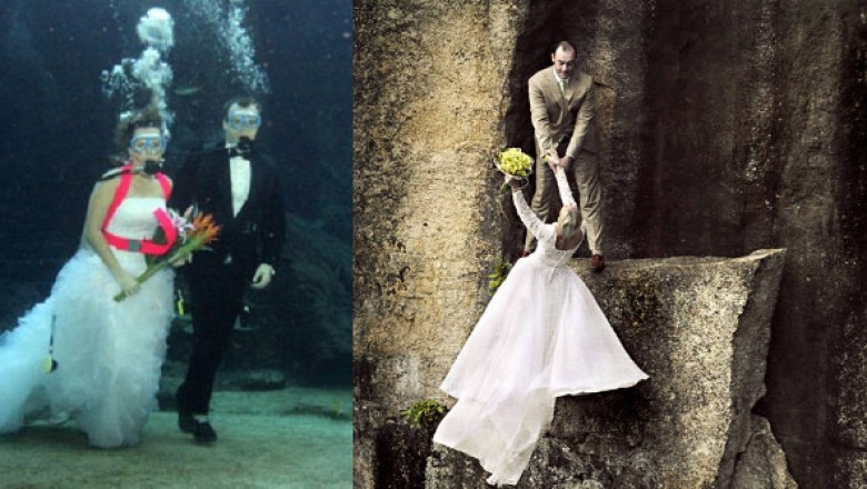10 najbardziej ekstremalnych fotografii ślubnych! Miałabyś odwagę je powtórzyć?