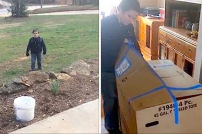 Mama była zła, że syn nie powiedział jej o wielkiej przesyłce! Gdy odkleił taśmę zaczęli krzyczeć!