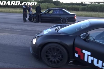 Pięknie się z nim zabawił! 900 konne BMW M5 nie zostawia suchej nitki na 1000 konnym Veyronie!