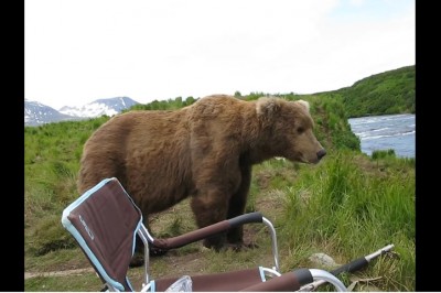 Podczas wędkowania usłyszał dziwny dźwięk za plecami! Nagle pojawił się niespodziewany gość!