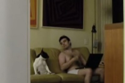 Żona z ukrycia nagrała co mąż robi z psem przed laptopem. Zobacz na czym ich przyłapała!