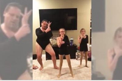 Córeczki chciały zatańczyć do ulubionej piosenki Beyonce! Brakowało 3 tancerki więc tata pokazał co potrafi!