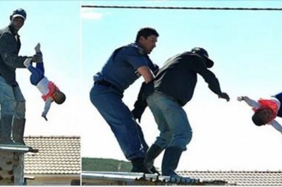 Wszedł na dach z półroczną córką w ramionach grożąc, że zrobi jej krzywdę! Gdy zbliżył się policjant, zrzucił ją!