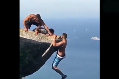 O mało nie zginął chcąc zrobić sobie fotkę! Koledzy ratują Sebę na klifie!