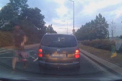 Dostawca pizzy kontra agresywny strażnik prędkości! Niektórzy mają problemy z opanowaniem! 