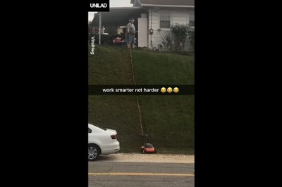 Takiego patentu na koszenie to jeszcze nie widziałeś! Jak skosić, a się nie nachodzić!