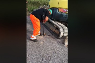 Edek i jego pierwszy dzień na budowie. Chciał zaimponować chłopakom