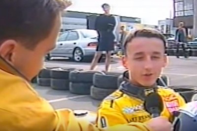 Młody Robert Kubica ściga się gokartem z amatorami - 1999 rok