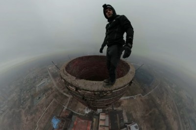 Wszedł na 120 metrowy Ślonski Komin bez zabezpieczenia i nagrał filmik