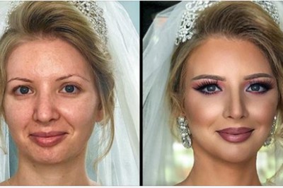20 niesamowitych przemian Panien Młodych! Zobacz jak wyglądały przed i po nałożeniu ślubnego makijażu