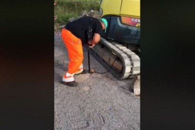 Edek i jego pierwszy dzień na budowie. Chciał zaimponować chłopakom z pracy