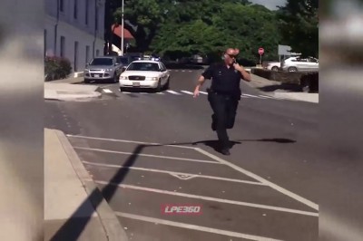 Nieudana zabawa w berka z policjantem na osiedlu. Postanowił zrobić mu trening