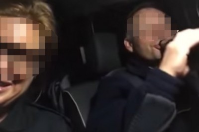 Strażnicy Miejscy z Lubonia piją browar w aucie, wszystko nagrywają telefonem