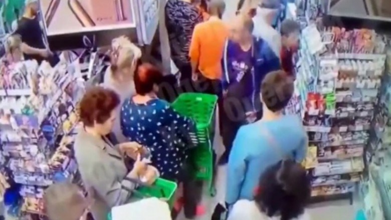 Porobiony klient zaatakował bez powodu chłopca w sklepie. Został obezwładniony