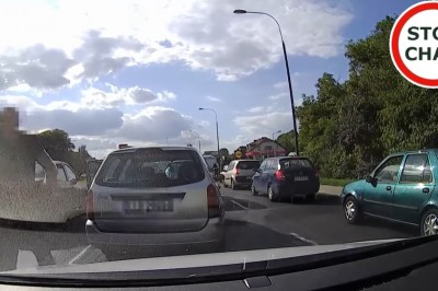 Trafił swój na swego podczas stania w korku, czyli chamówa na drodze
