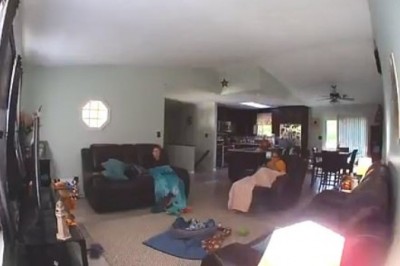 Dramatyczne nagranie z wnętrza walącego się domu