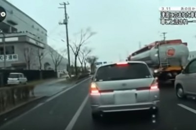 Dramatyczne nagranie tsunami w Japonii. Tak to wyglądało z auta