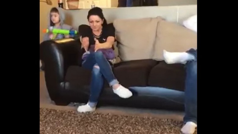 Konkretny wjazd siostry w swojego brata. Mina mamy bezcenna
