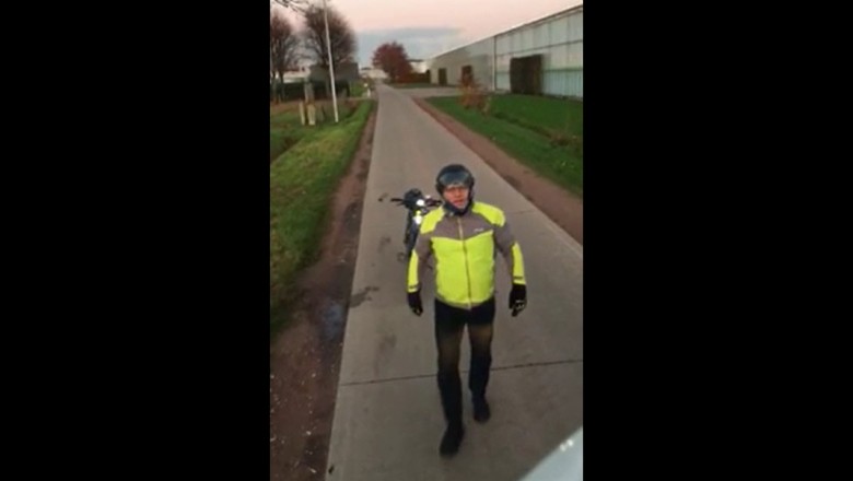 Rowerzysta zatrzymuje TIRa i ruch na drodze. Znowu poniosła fantazja?