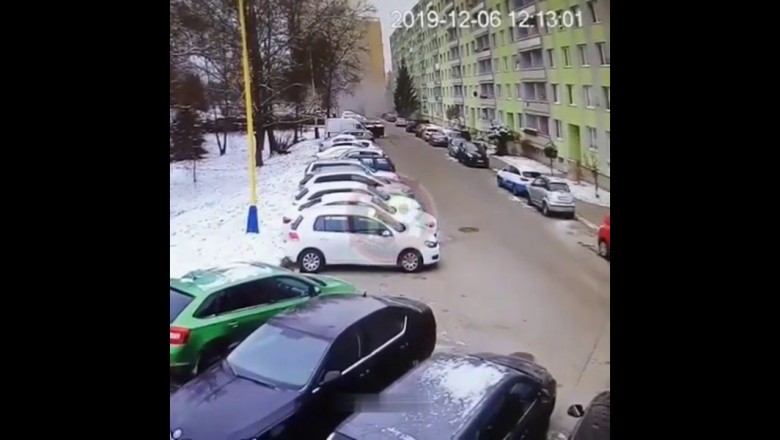 Nagranie wybuchu gazu w bloku na Słowacji - nagranie z monitoringu