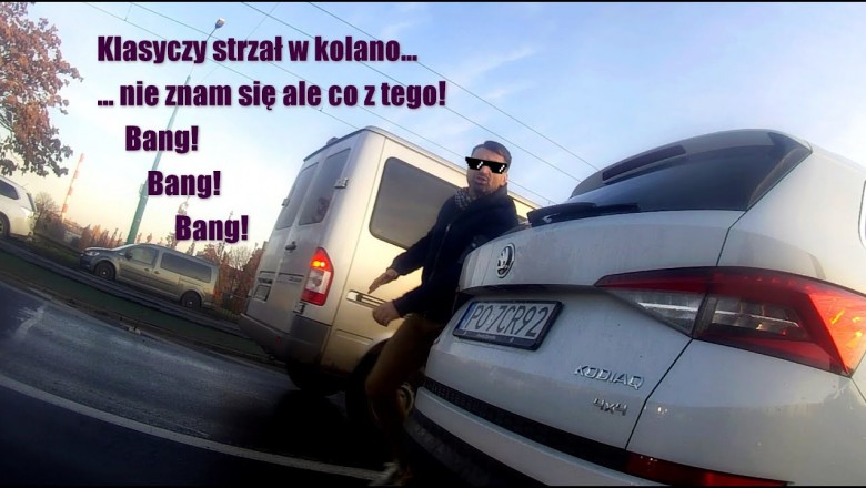 Agresywny kierowca kontra rowerzysta. Wyskoczył do niego z łapami
