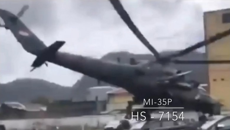 Helikopter podczas startu zahacza o auto i podnosi je do góry