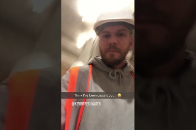 Gość wbił na budowę i udawał pracownika firmy. Konkretny śmieszek 