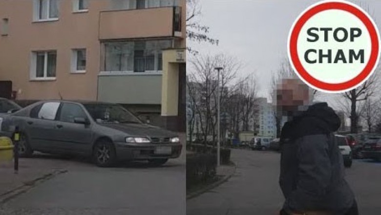 Próbował pobić kierowcę auta w które wjechał. Narwany typ w akcji