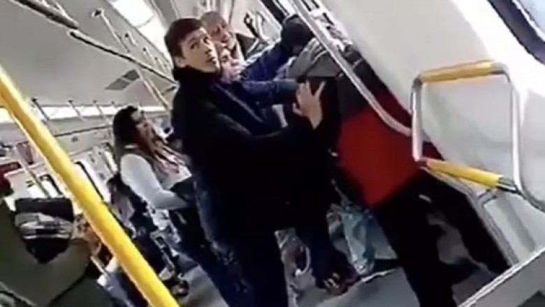 Dziadek kontra agresywny typ w pociągu. Ładnie go zaskoczył