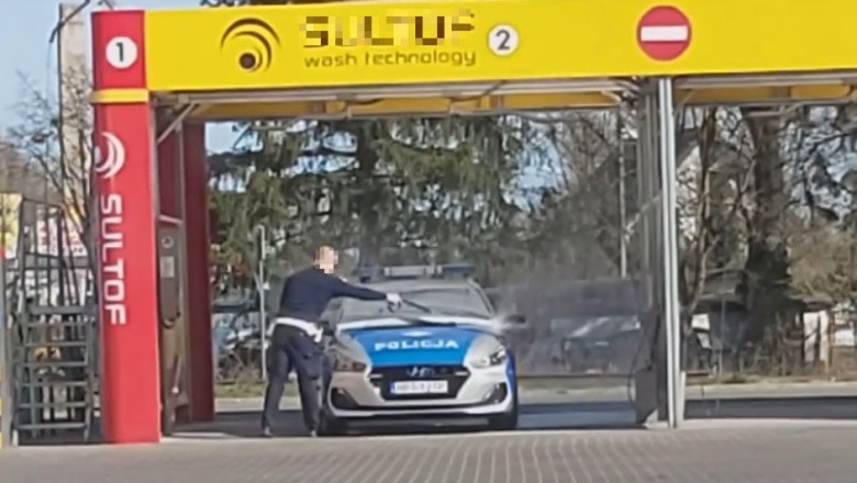 Za mycie auta dostaniesz mandat, ale policjant już nie?